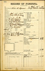 Funeral Record of Chas Agomas