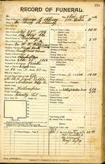 Funeral Record of George Albury