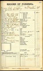 Funeral Record of John H. Albury