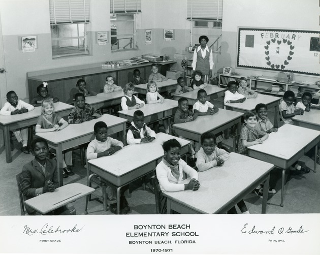 Mrs Colebrooks' First Grade Class at Boynton Elementary School, 1971
