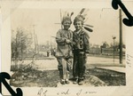 Two costumed children, 1917