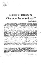 Makers of History or Witness to Transcendence?