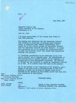 Letter to Charles West in Regards to his Everglades Efforts