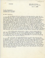 June 6th letter from Mrs. W.S. Jennings to Governor Cone (Page 1)