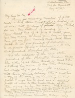 May 25th Letter from Mrs. W.S. Jennings to Ernest F. Coe (Page 1)