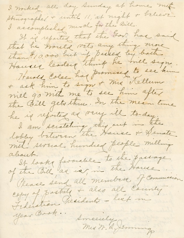 May 25th Letter from Mrs. W.S. Jennings to Ernest F. Coe (Page 2)