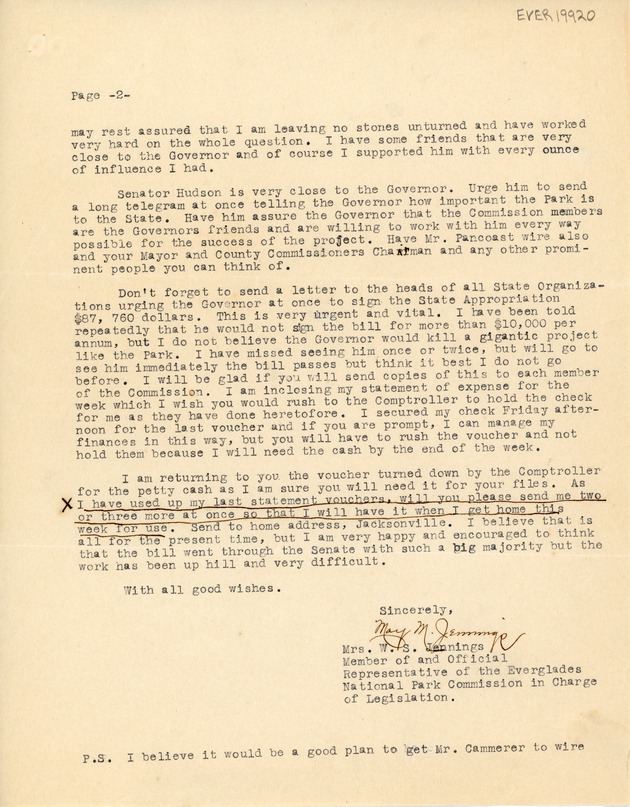 May 23rd Letter from Mrs. W.S. Jennings to Ernest F. Coe (Page 2)
