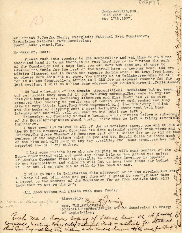 May 17th Letter from Mrs.W.S. Jennings to Ernest F. Coe