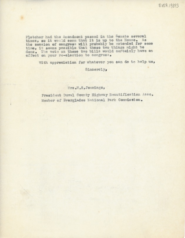 Letter to W.J. Sears from Mrs. W.S. Jennings (Page 2)