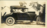 Stella McKay in her car, c. 1917