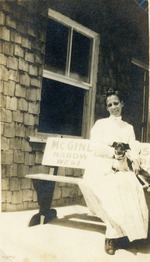 Yallahs Pierce with dog, c. 1918