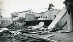 Hurricane damage to Ocean Avenue building, 1947