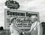 Edith King and realtor R.R. Bonnell, 1962