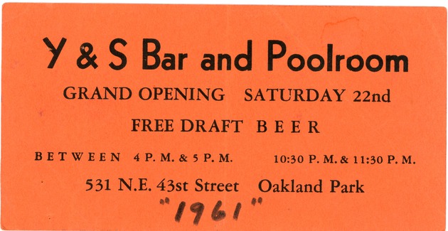 Y & S Bar and Poolroom Grand Opening