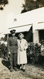 Mrs. Tucker and Cliff Tucker in uniform