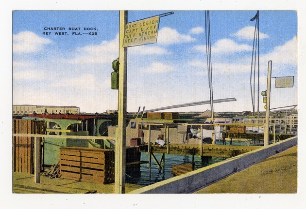 Postcard of Charter Boat Dock, Key West, Fla.