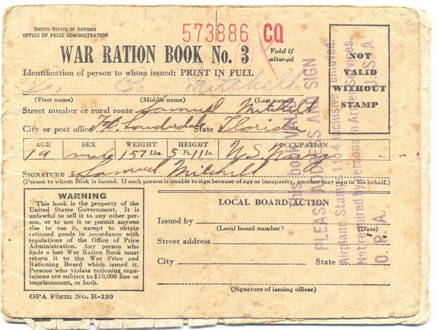 War Ration Book No. 3 - 