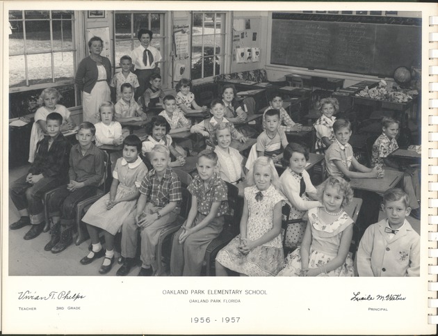 Oakland Park Elementary School Vivian Phelps third grade class, 1957