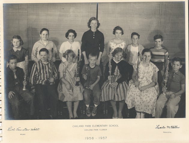 Oakland Park Elementary School Ruth Van Der Walt music class, 1957