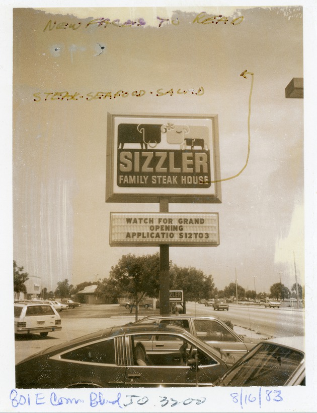 Sizzler Family Steak House sign