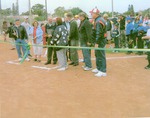 Color photo of ribbon cutting at Thompson Field