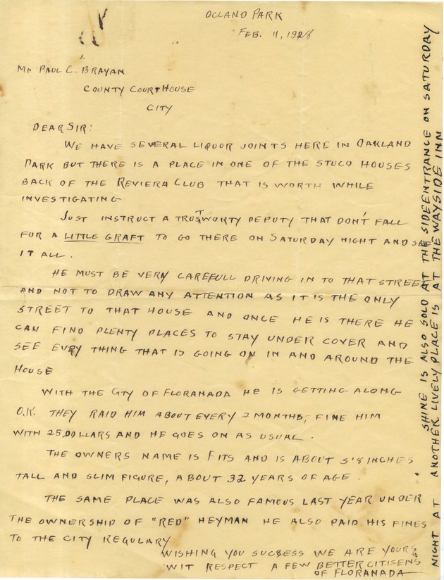 Letter to Paul C. Bryan