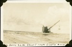 [1925-09-09] Crane on north jetty constructing Boynton Inlet, 9 September 1925