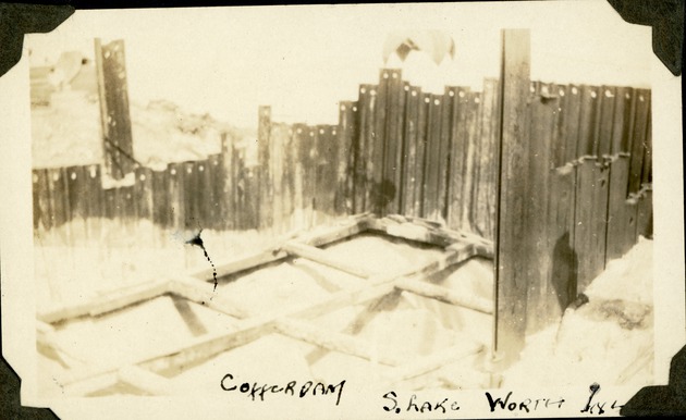 Cofferdam, South Lake Worth Inlet, 1925