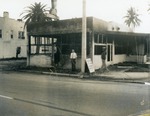 Burnt remains of a building, 1968