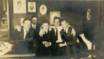 Charles Leon Pierce and friends in college rooms, c 1915