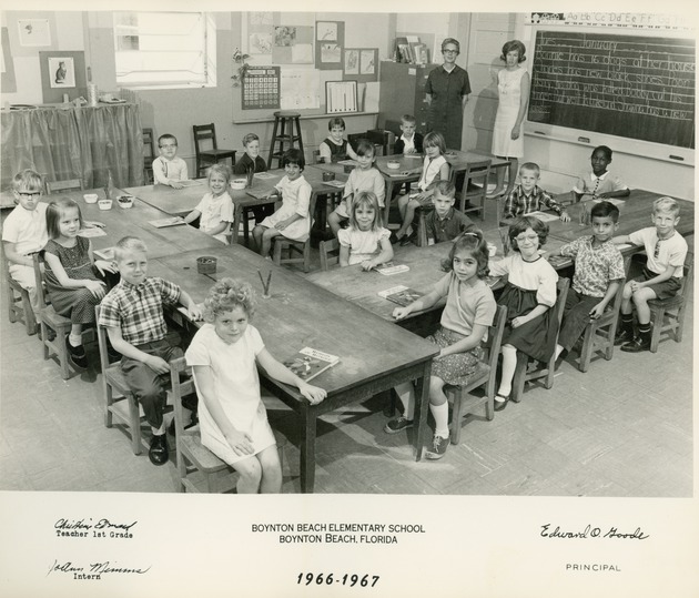 Boynton Beach Elementary School first grade class, 1966-1967