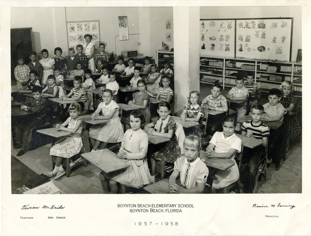 Boynton Beach Elementary School third grade class, 1957-1958