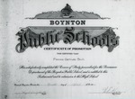 Certificate of promotion for Florence Gertrude Smith, 1920