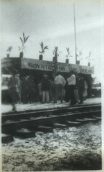 Seaboard Train Station with sign "Welcome to Boynton on the Ocean," 1927