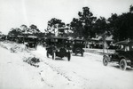 Line of cars at event in Kelsey City, c. 1919