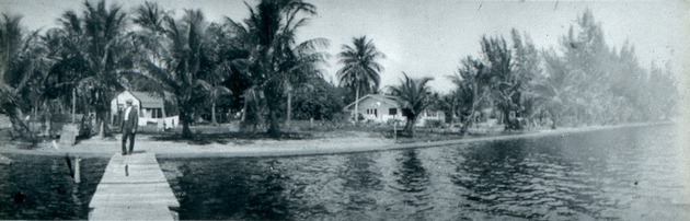 Man on dock at Lantana Point, c. 1925