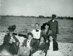 Group of women on Lantana lake shore, c. 1905
