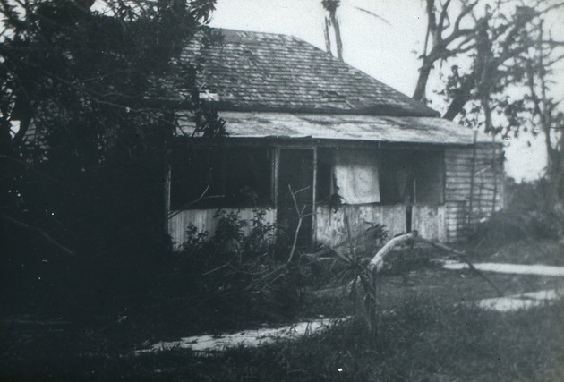 M.K. Lyman's home after 1928 hurricane, 1928