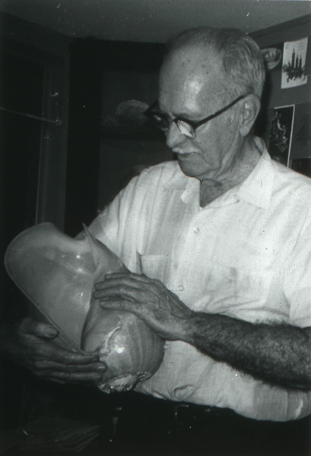 Frank Lyman with a shell, 1971