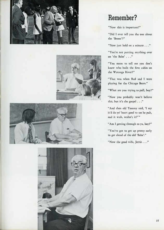 Maurice Elwood "Babe" Frump yearbook page, 1972
