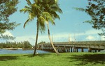 Intracoastal waterway bridge leading to the beach, Lantana, Florida, c. 1985
