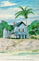 Old DuBois home on ancient shell mound, Jupiter inlet Florida, c. 1985