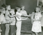 Schoolchildren taking collection, c. 1963