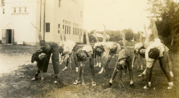 Exercise class at Boynton High, c. 1944