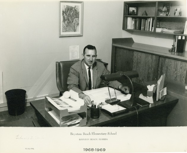 Edward Goode, principal of Boynton Beach Elementary School, 1969