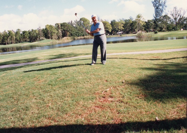 Man on golf course, 1987