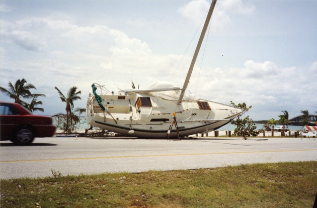 Boat on Rickenbacker Causeway