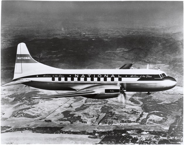 National Airlines Convair Airplane in Flight