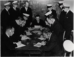 [1935] Pan Am Navigators at a Table