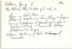 [1896/1973] Dade County doctors, biographical index card file, W